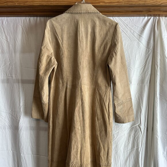 Women's Roper Leather Stitch Trench Coat Western Cowgirl - Picture 3 of 11